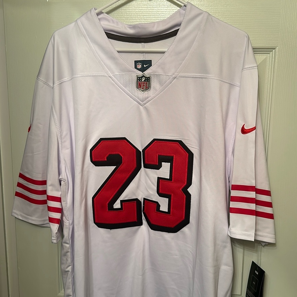 49ers Christian Mccaffrey White Throwback Jersey (M)